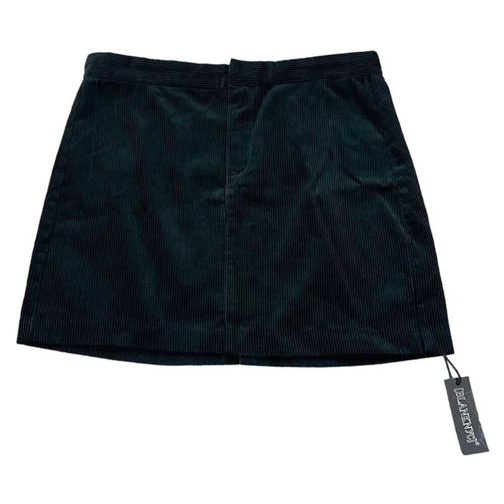 NWT Blank NYC Black Corduroy Mini Skirt Womens Size 29 Classic Neutral Cotton